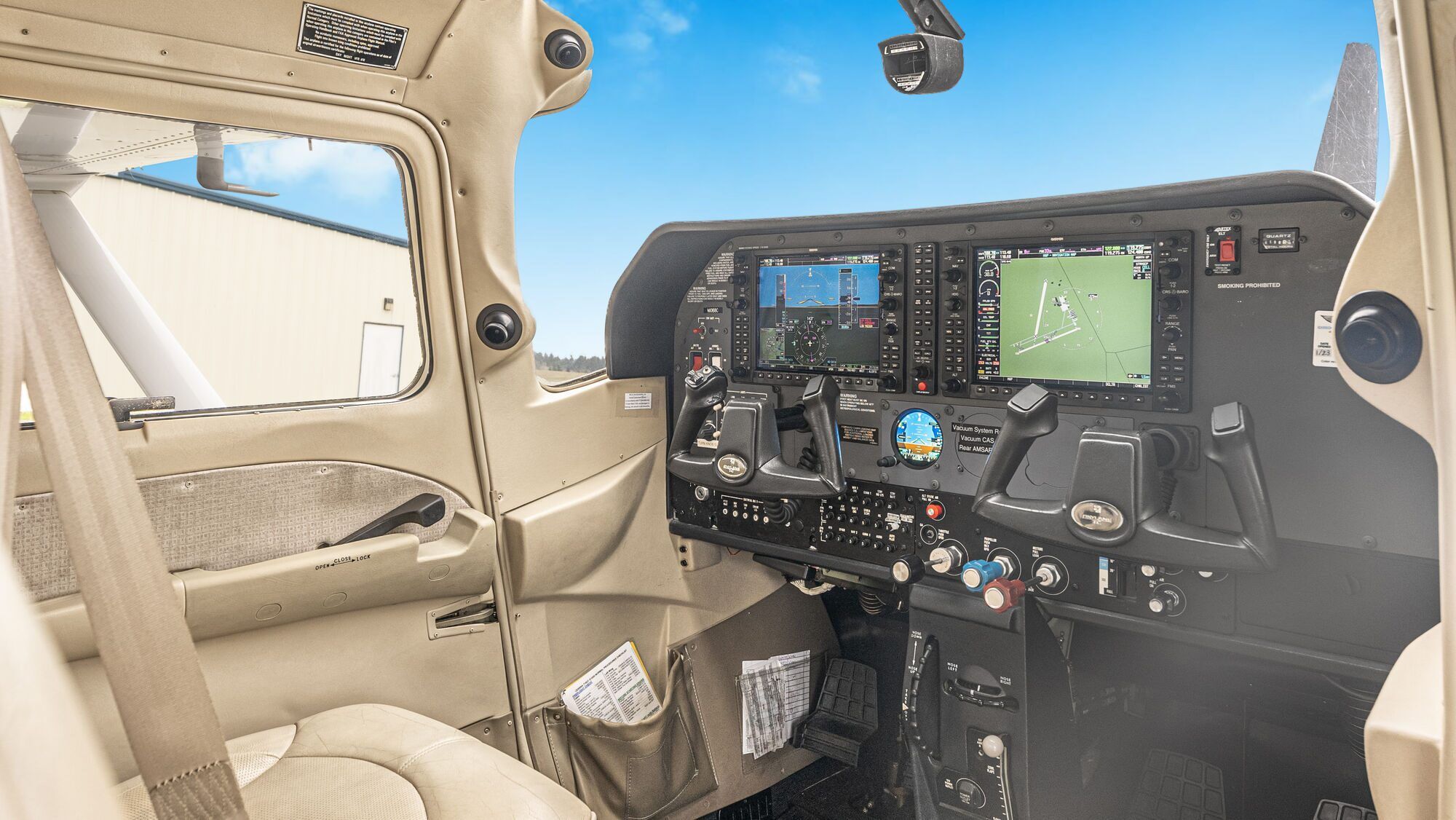 Glass cockpit avionics in a Cessna panel